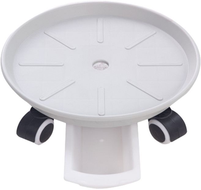 소프트홀릭 이동식 물받침 원형 화분 받침대, 화이트