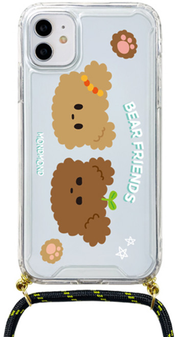 Monde Monde 熊熊好朋友 掛繩 透明 手機殼