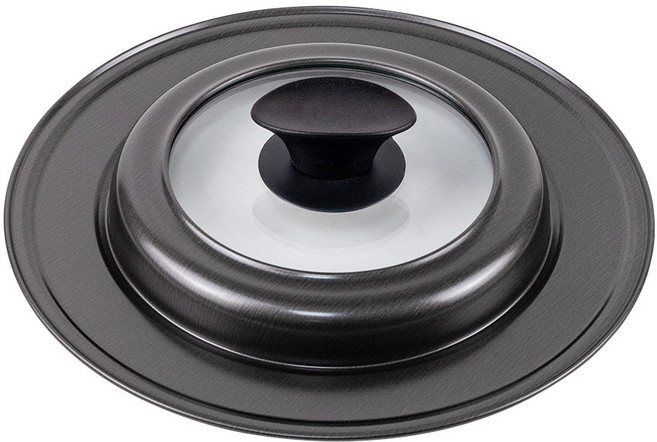 TAKEHARA 竹原製缶 日本製透明玻璃萬用鍋蓋 M 適用20~26鍋具, 1個, 26cm