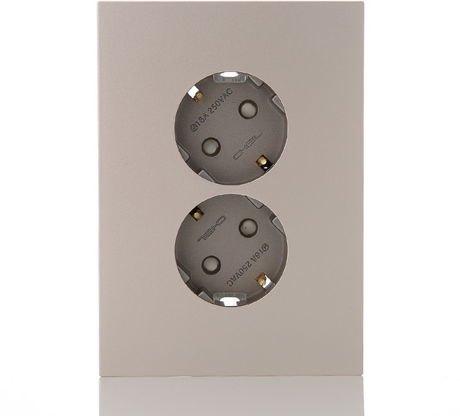 제일전기공업 아도니스 콘센트 샴페인골드 2구, 1개