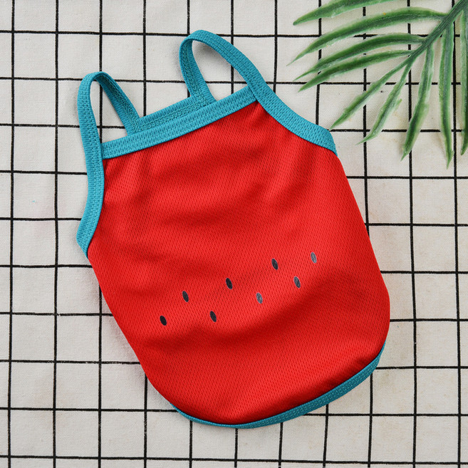 아티펫 반려동물 통기성 캐주얼 포인트 캐미솔, 레드워터멜론, 1개