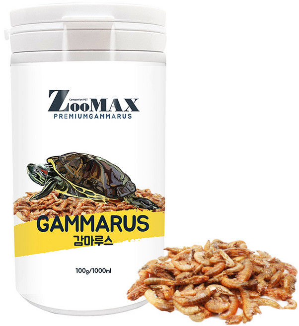 쥬맥스 프리미엄 감마루스 거북이 사료, 1L, 1개
