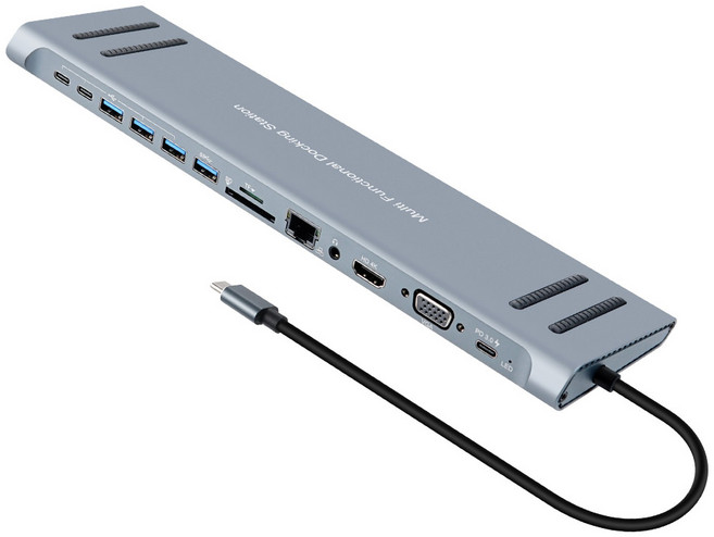 컴스 노트북용 14 in 1 C타입 도킹스테이션 멀티허브, FW417, 혼합색상, 1개