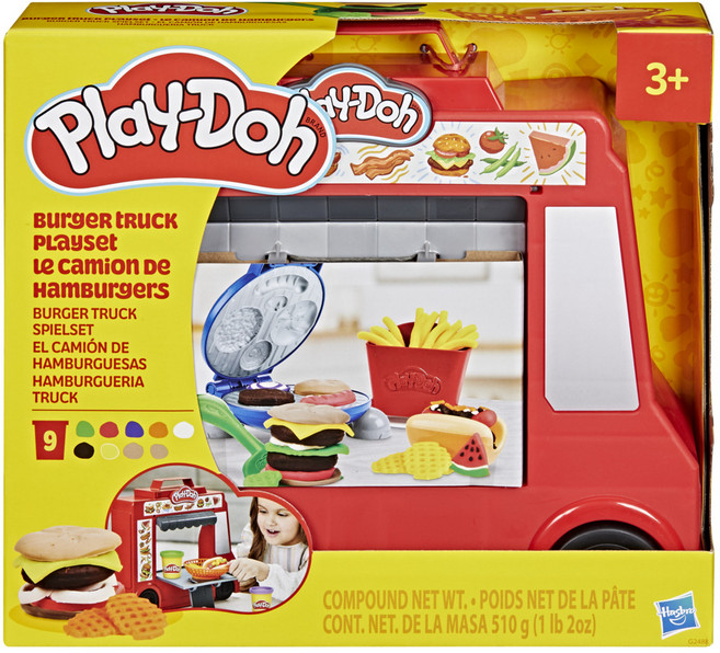 Hasbro 孩之寶 培樂多 漢堡餐車遊戲組, 混合顏色, 1388g, 1個
