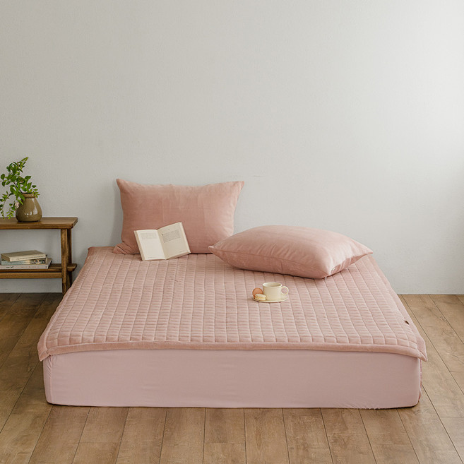 바자르 프리모 토퍼형 극세사 고정밴딩 침대패드, 핑크