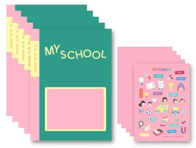 키즈바인더 초등 알림장 + 스티커 세트 B5, 5개