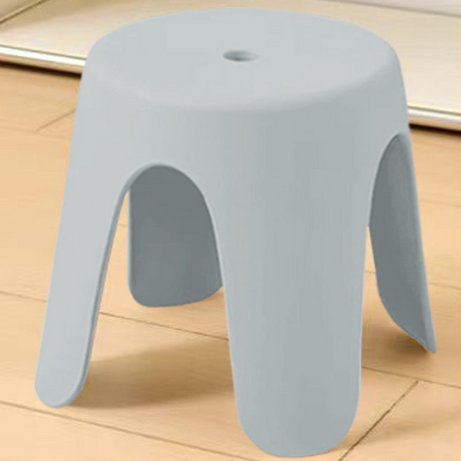 21세기트랜드 마이코 높은 둥근 플라스틱 미끄럼 방지 욕실의자, 연블루