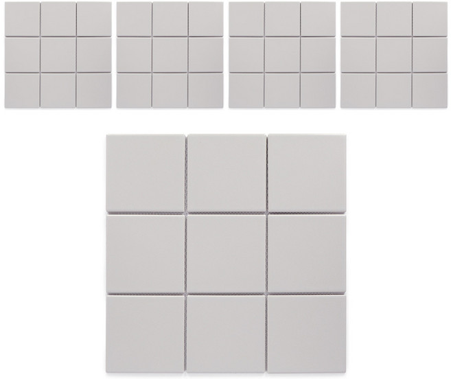 모네스페스 자기질 모자이크타일 100mm, 그레이 무광, 5개