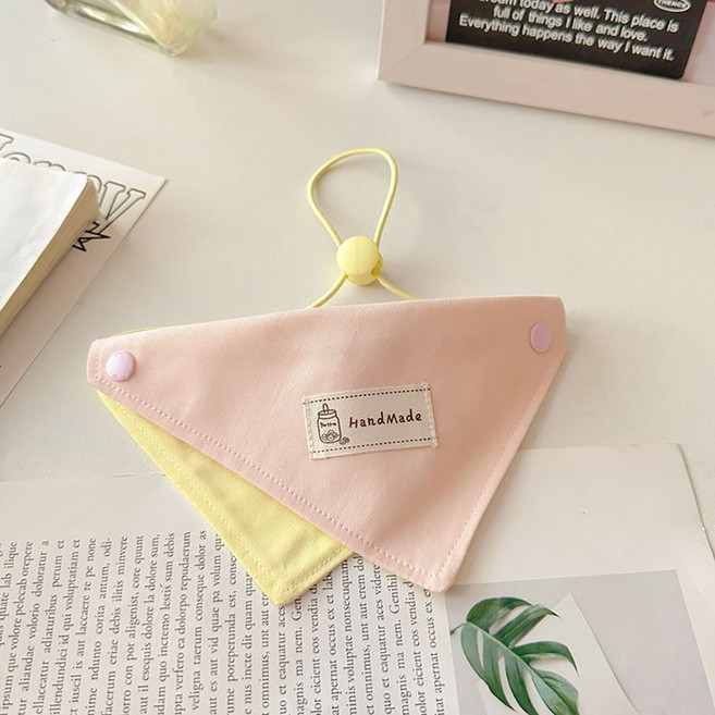 웨이비데이즈 강아지 산책 턱받이 스카프 W265-0227PIFR, 핑크, 1개