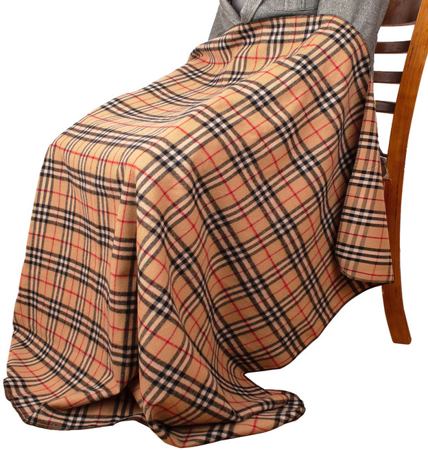 아크릴 체크 항공 담요