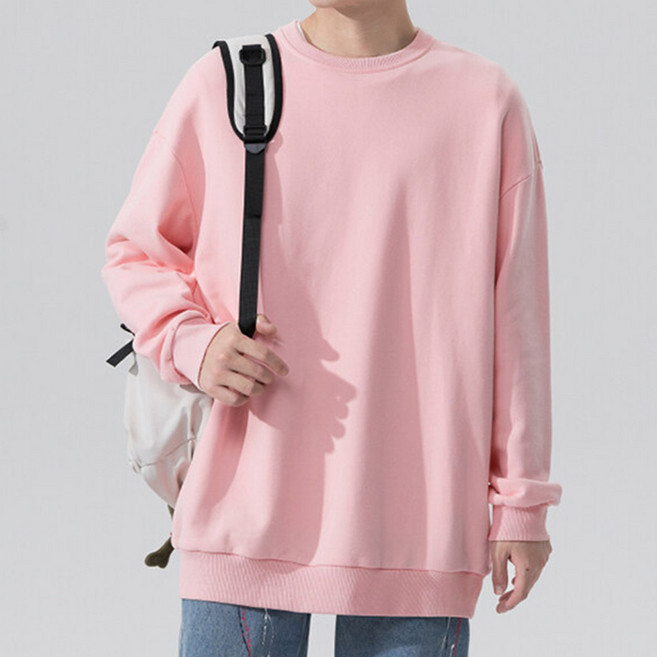 엠씨티 프리미엄 오버핏 DY 3단쭈리 무지 맨투맨