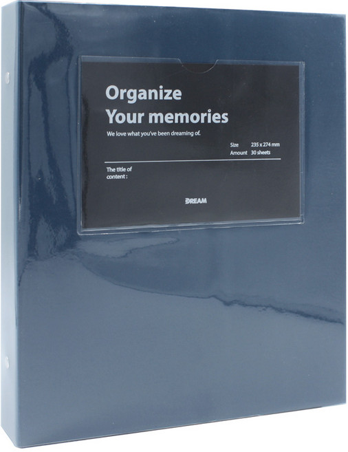 드림산업 오거나이즈 바인더 앨범 흑색내지, 네이비, 30매