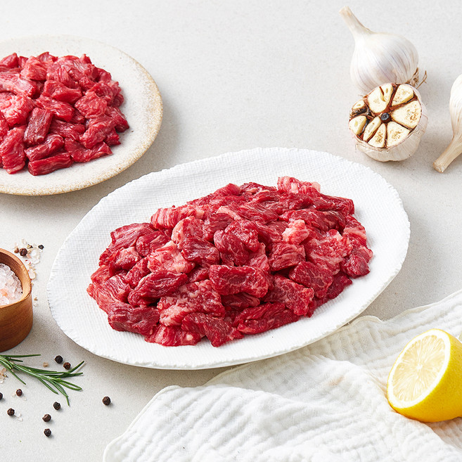 한우 정육 세절 1++등급 (9) 국거리용 (냉장), 1개, 1kg