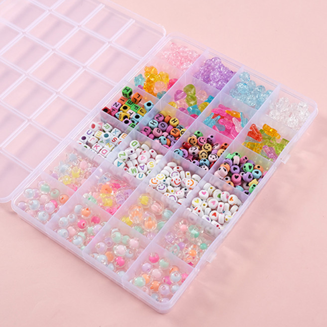 윰스 DIY 24색 비즈팔찌 반지 만들기 세트, 타입 D, 1세트