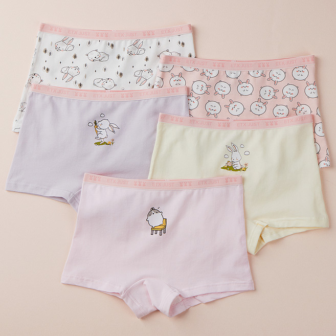 스콕스 여아용 학생 사각 드로즈 5종 세트