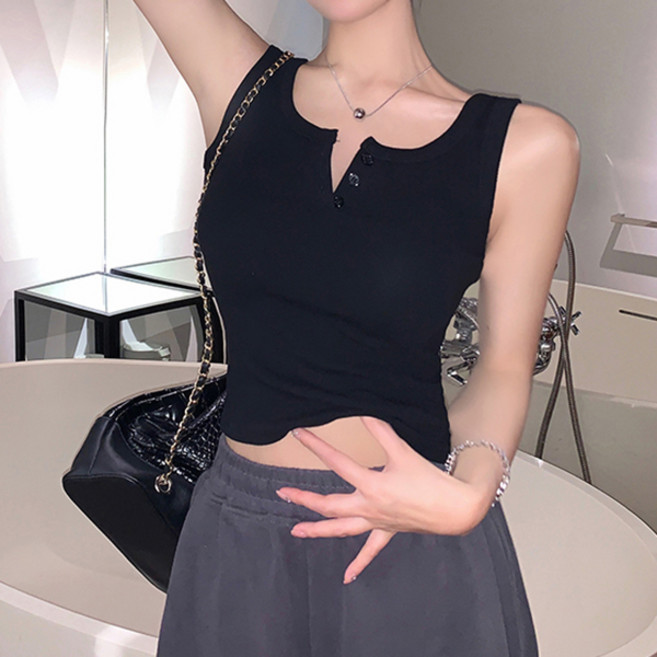 Awesomeful 女款 Lerataa 開衩羅紋修身無袖上衣 A26SMS031040