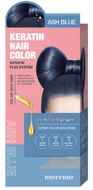 모레모 케라틴 헤어 컬러 염색제, 애쉬블루, 1개