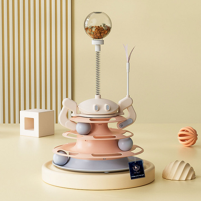 딩동펫 반려동물 솔라 노즈워크 트랙볼 장난감, 핑크, 1개