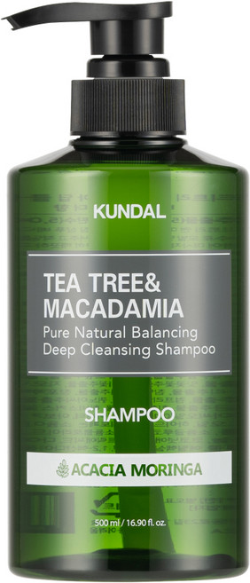 쿤달 티트리 앤 마카다미아 딥 클렌징 샴푸 아카시아모링가향, 500ml, 1개