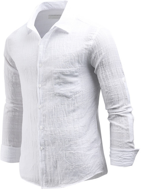 다꾸앙 남성용 롤업 라이크 긴팔 린넨 셔츠 C07D14_ss2116