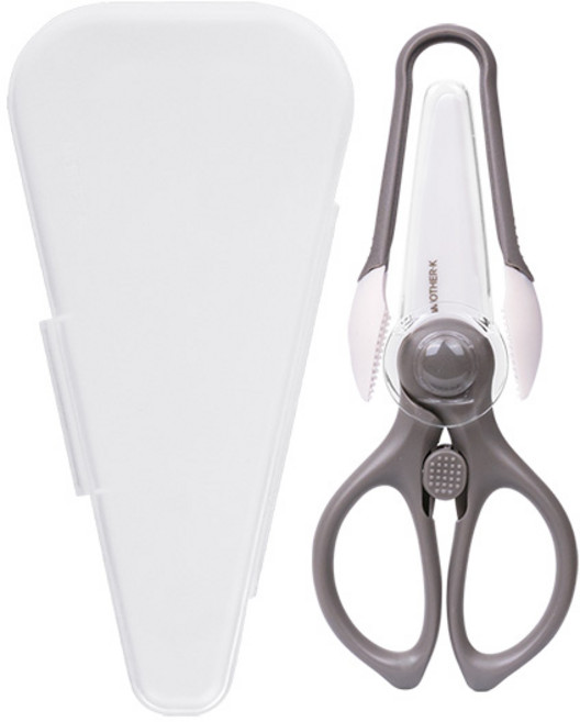마더케이 세라믹 이유식 가위세트, 가위 + 집게 + 케이스 + 칼날보호캡, 1세트, 그레이