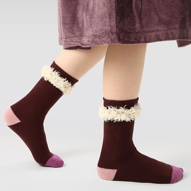 비단길 아동용 제프리 뽀글 중목 양말