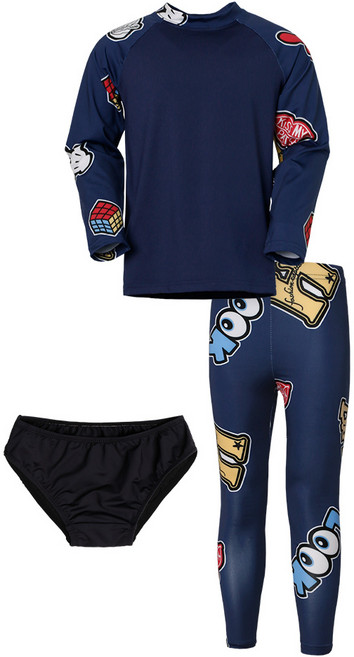 유라비 아동용 수영복 상하의 + 워터팬티 세트