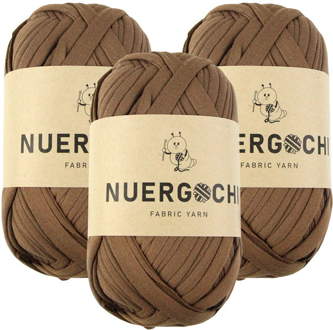 JSTrading 누에르고치 패브릭 얀 뜨개실 100g, 22 모카 브라운, 3개
