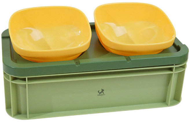 딩동펫 캠핑 더블볼 멀티 수납함 식기, 그린, 1개