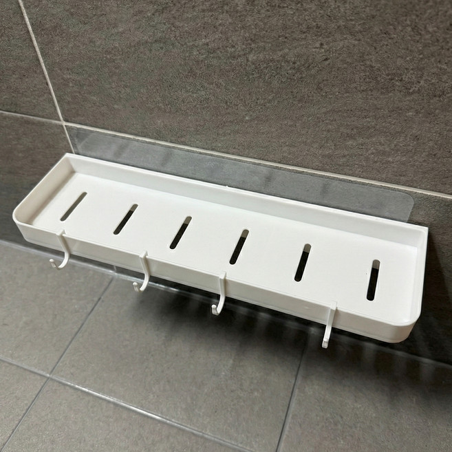 스프렉스 무타공 플로팅 욕실 선반, 화이트, 1개