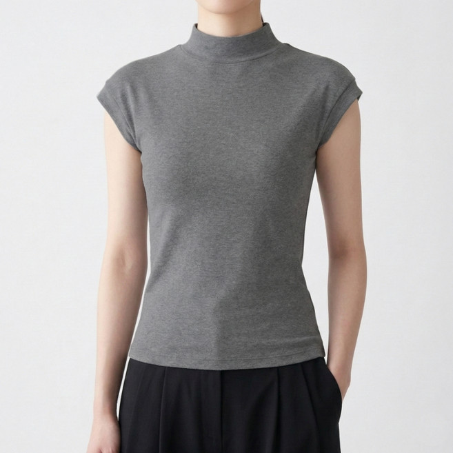 소니오 여성용 하프넥 슬림 민소매