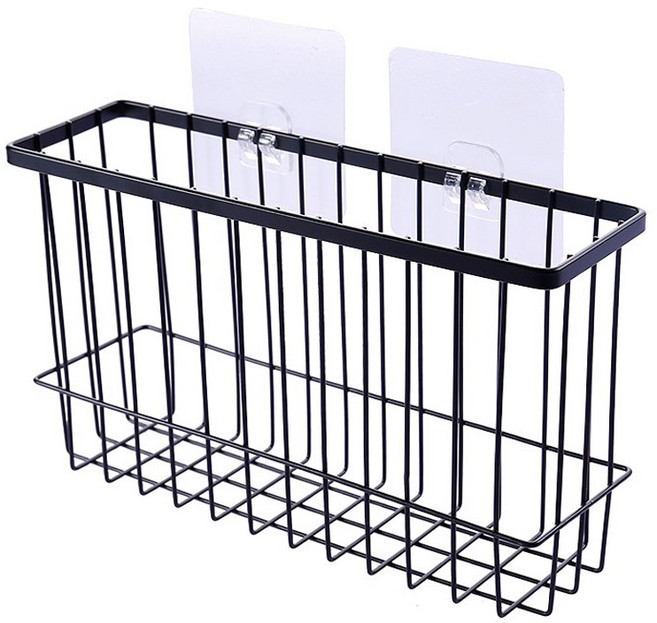 모나코올리브 크레바스 벽부착 양념병 목욕용품 수납함, 블랙, 1개