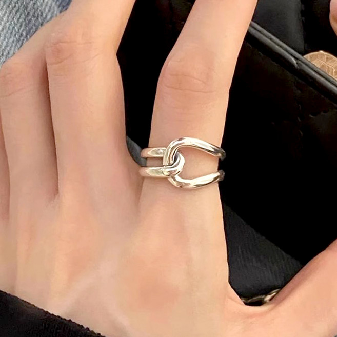 젤루나 여성용 볼드 두꺼운 꼬임 매듭 크로스 유니크 오픈링 B-149