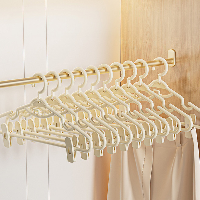 솔브리빙 세트수납 무자국 논슬립 집게형 옷걸이 바지걸이, 화이트, 10개