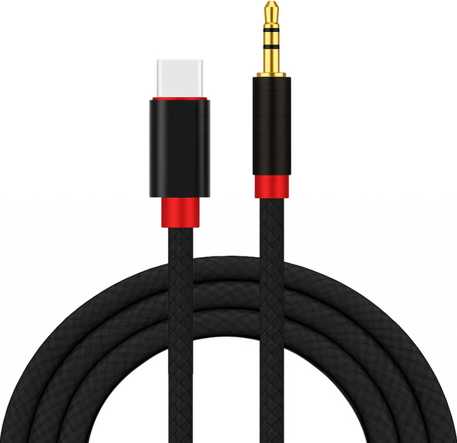 스페이스쉴드 C타입 to 3.5mm AUX 오디오 변환 케이블, 블랙, 1개, 1.5m