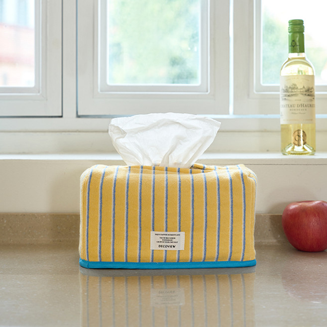 데코뷰 테리 사각 티슈케이스, 옐로우