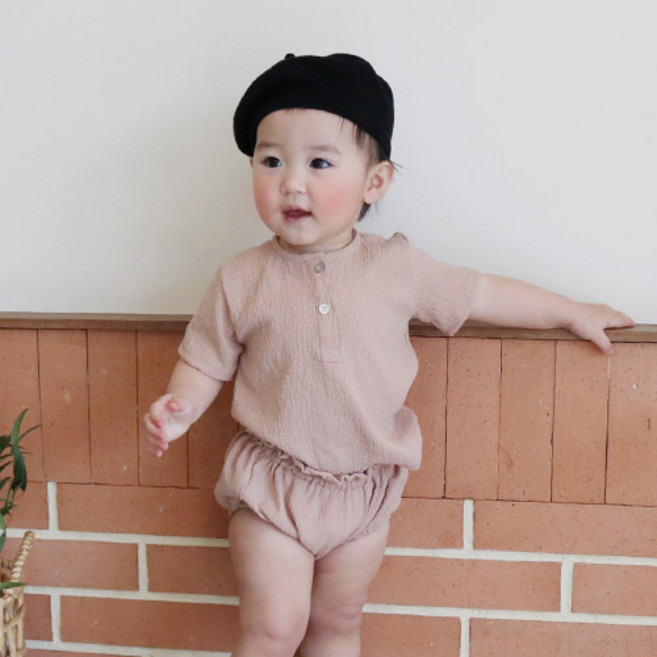 베베나인 신생아 링클블루머 세트