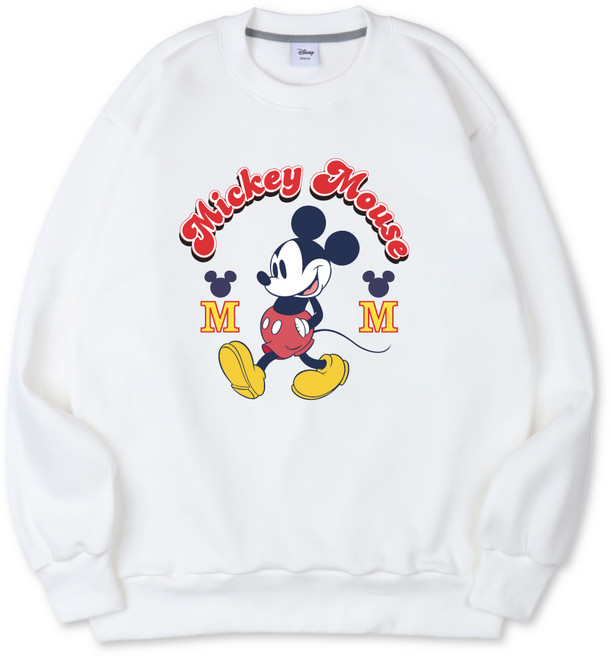 벤힛 남녀공용 디즈니 미키 특양면 오버핏 빅사이즈 맨투맨 DNMKOM1015F