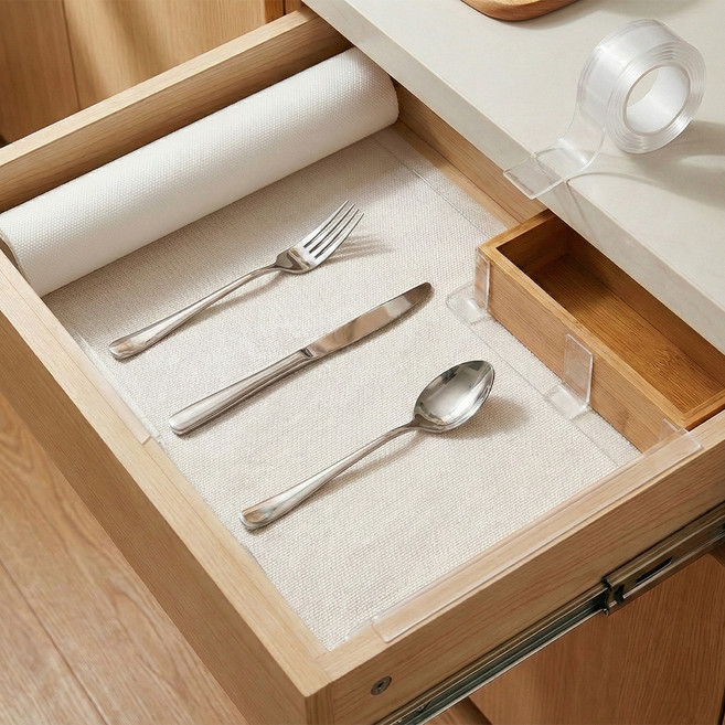 인블룸 EVA 논슬립 위생 매트 2p + 초강력 접착 만능 양면테이프 세트, 투명, 1세트