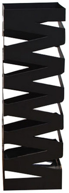 설렘하우스 사각 철재 지그재그 우산꽂이, 1개, 블랙