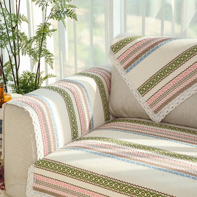 알럽홈 스트라이프 통기성 누빔 소파 패드 L261-0084G70