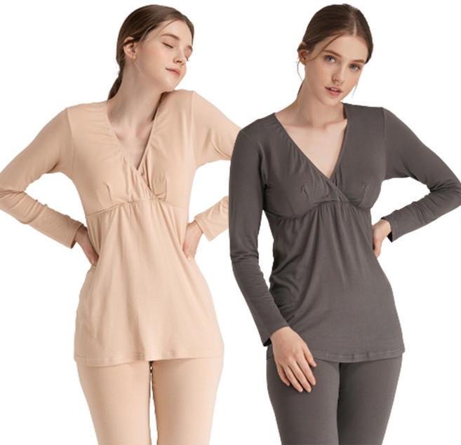 뉴니끄 면모달 솔리드 임산부 내의 상의 2종 + 하의 2종 세트