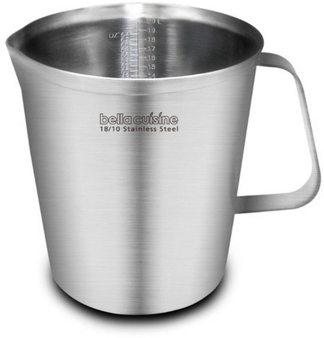 bella cuisine 不鏽鋼量杯 單色 1個 2L, 銀色