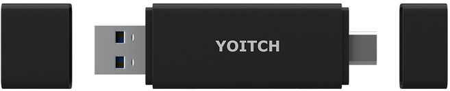 요이치 usb3.0 멀티리더기 c타입 otg지원, 블랙, YG-CR300C, 1개