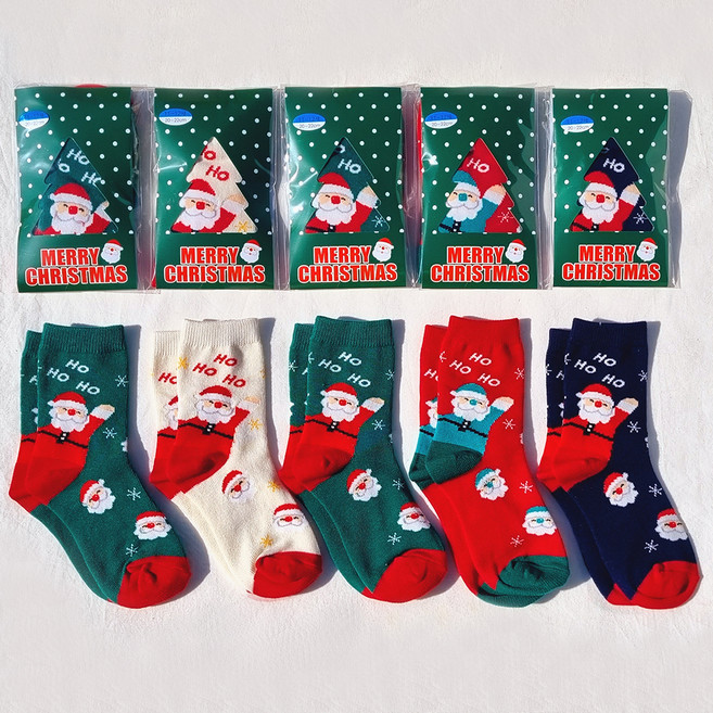 아동용 디어삭스 야호산타 보온 양말 5족 세트