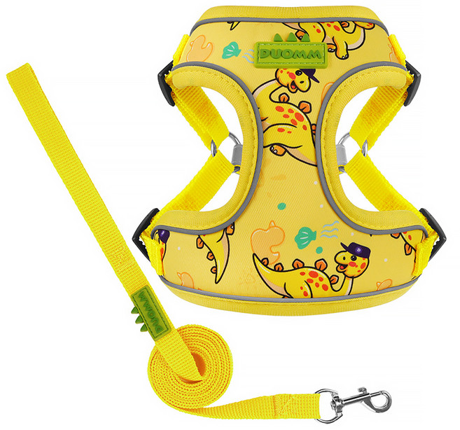 랜보어 반려동물 디노 하네스 세트, 옐로우, 1세트