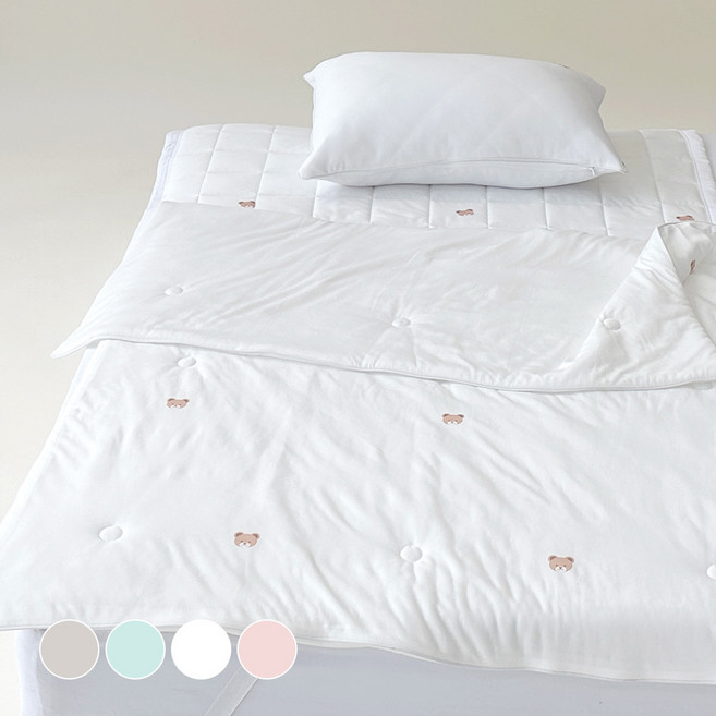 涼感酷涼小熊夏季薄被, 白色