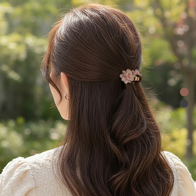 미다미 데일리 볼륨 플라워 반묶음 집게 헤어핀 1647