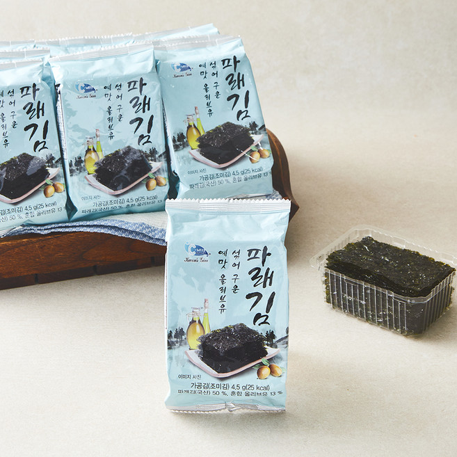 예맛 올리브유 섞어 구운 파래김, 4.5g, 1개, 12개입