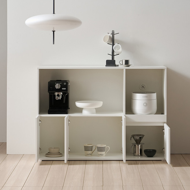 웰퍼니쳐 키체나 주방 1200 렌지 수납장 방문설치, 화이트, 2단